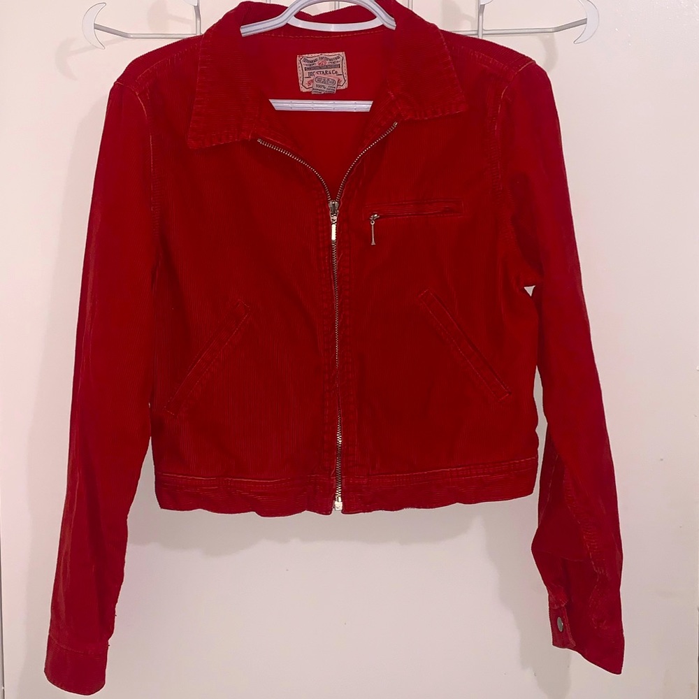 red corduroy jacket